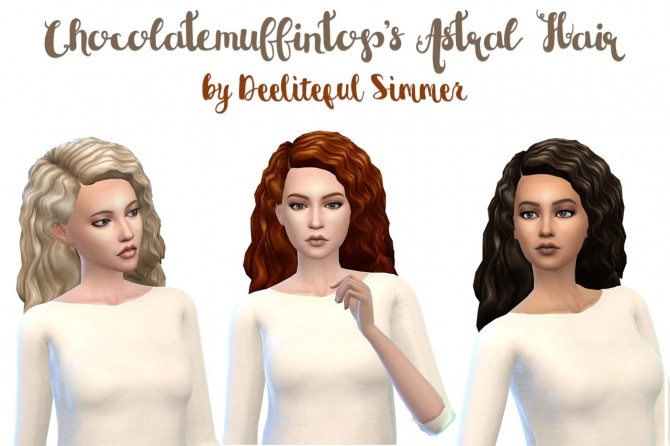 Sims 4 Chocolatemuffintops Astral hair recolors at Deeliteful Simmer