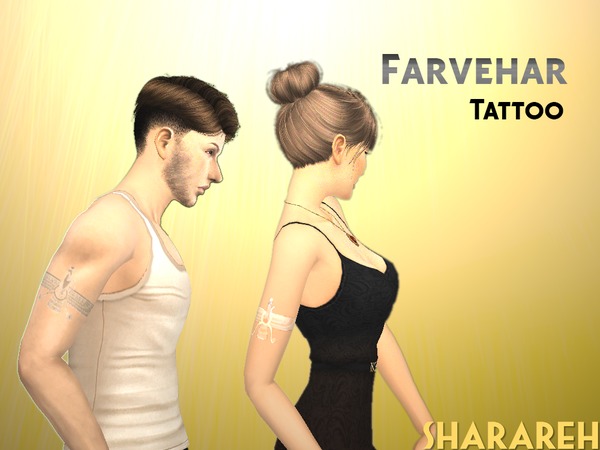 Sims 4 Farvehar Tattoo by Sharareh at TSR