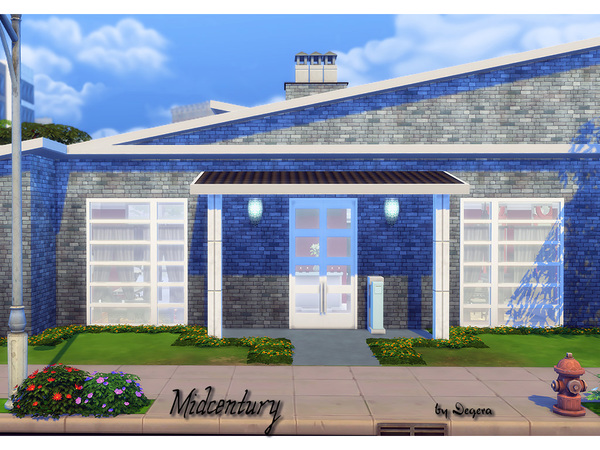 Sims 4 Midcentury house by Degera at TSR