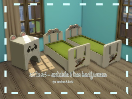 S3 to S4 Animal Endtable & two Bedframes at ChiLLis Sims