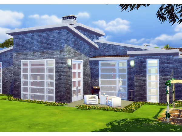 Sims 4 Midcentury house by Degera at TSR