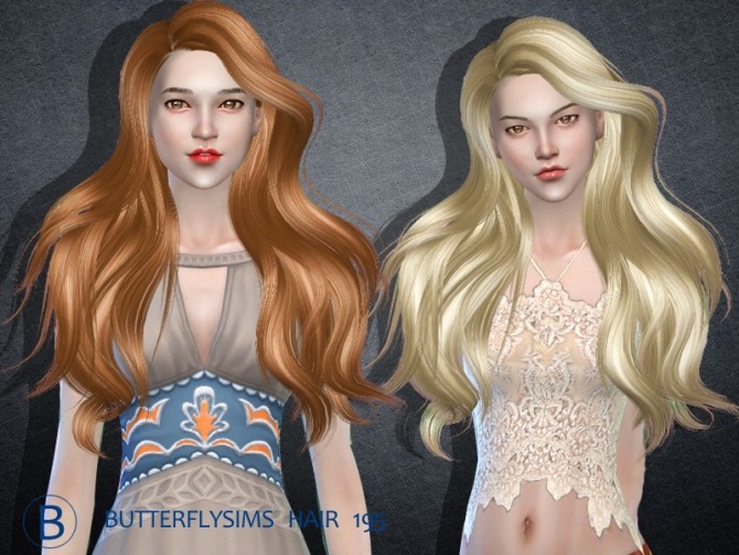 Sims 4 B fly hair 195 (Pay) by YOYO at Butterfly Sims