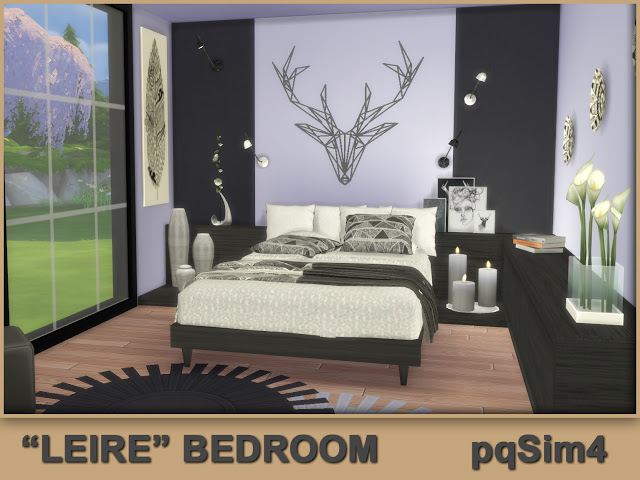 Sims 4 Leire Bedroom by Mary Jiménez at pqSims4