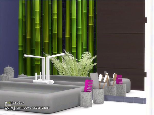 Sims 4 Quin Bathroom Accessories by ArtVitalex at TSR