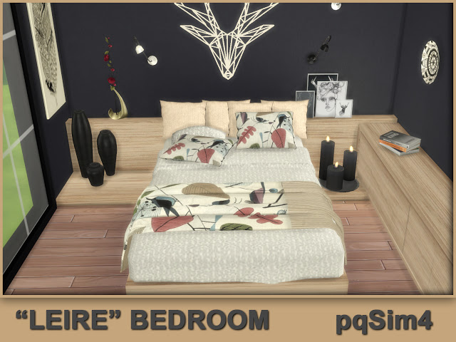 Sims 4 Leire Bedroom by Mary Jiménez at pqSims4