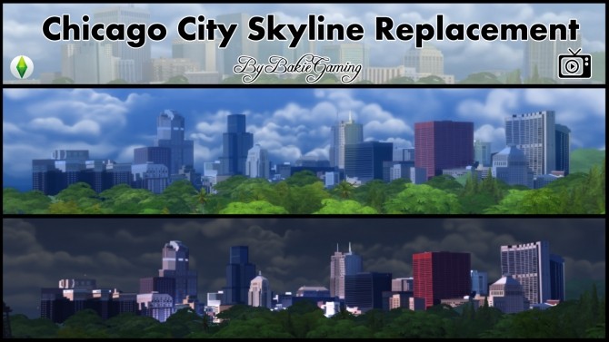 Sims 4 Chicago City Skyline Replacement by Bakie at Mod The Sims