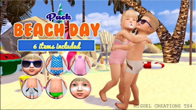 Sims 4 Toddler Pack Beach Day at Victor Miguel