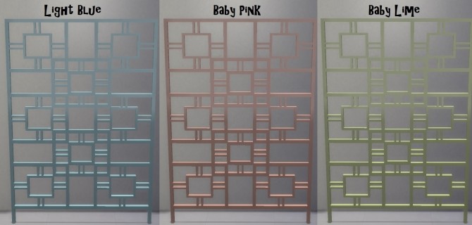 Sims 4 Recoloured Divider in 17 Colours by wendy35pearly at Mod The Sims