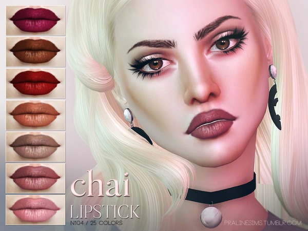 Sims 4 Chai Lipstick N104 by Pralinesims at TSR