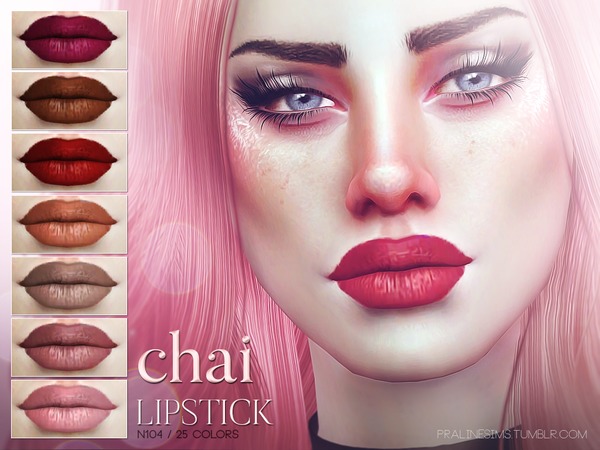 Sims 4 Chai Lipstick N104 by Pralinesims at TSR