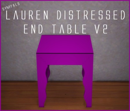 Lauren Distressed End Table V2 by Sympxls at SimsWorkshop
