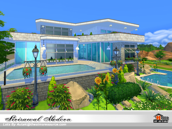 Sims 4 Sirisawat Modern house by autaki at TSR