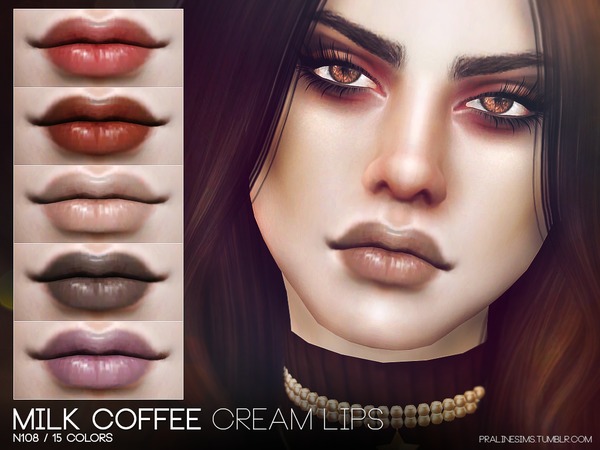 Sims 4 Milk Coffee Cream Lips N108 by Pralinesims at TSR