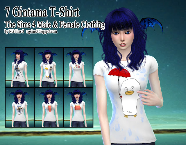 Sims 4 7 Gintama T Shirts at NG Sims3
