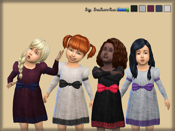 Sims 4 Dress Velvet by bukovka at TSR