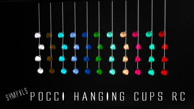Sims 4 Recolors of Poccis Hanging Cups by Sympxls at SimsWorkshop