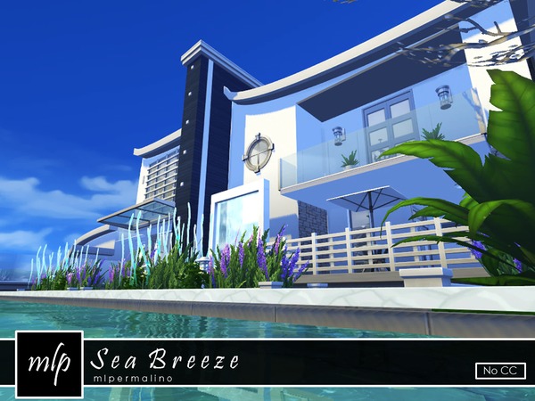 Sims 4 Sea Breeze house by mlpermalino at TSR