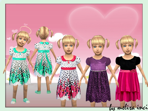 Sims 4 Toodler Floral Dress by melisa inci at TSR