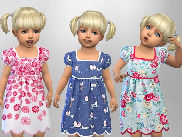 Sims 4 Patterned Toddler Dresses by SweetDreamsZzzzz at TSR