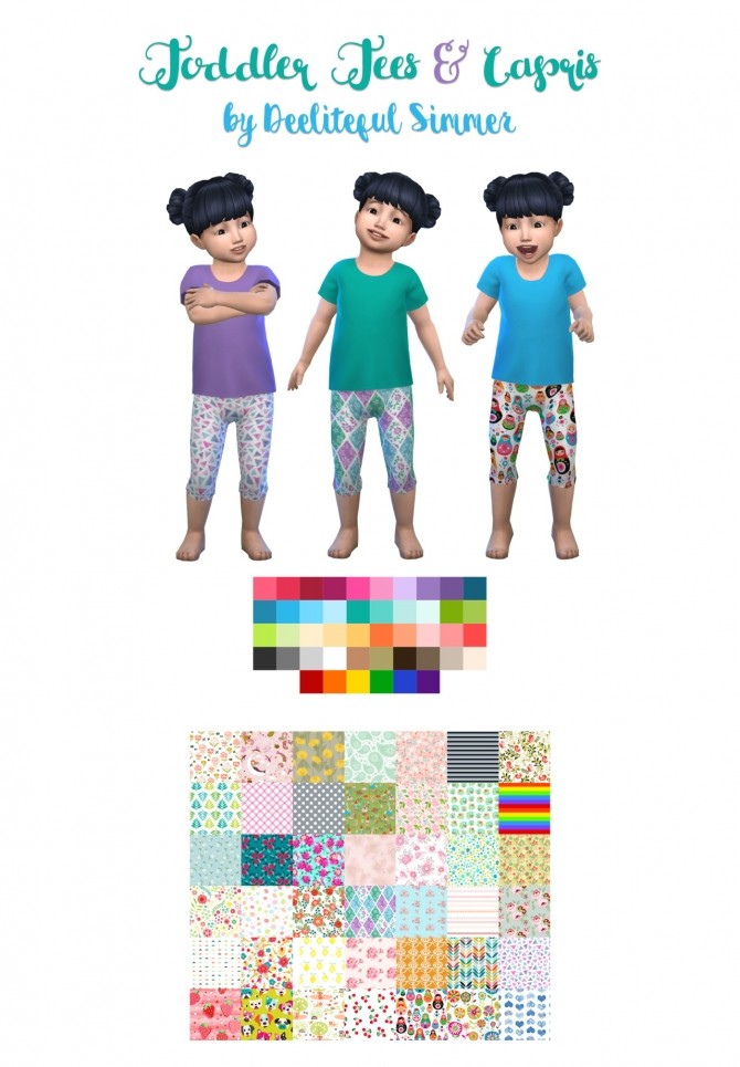 Sims 4 Toddler tees & capris at Deeliteful Simmer