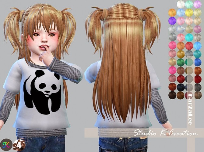 Sims 4 Animate hair 73 Hina Toddler version (Updated) at Studio K Creation