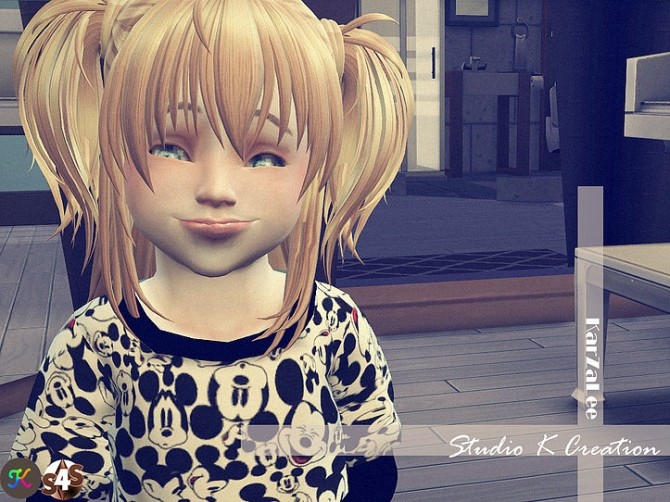 Sims 4 Animate hair 73 Hina Toddler version (Updated) at Studio K Creation