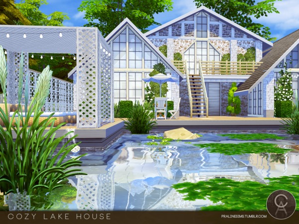 Sims 4 Cozy Lake House by Pralinesims at TSR