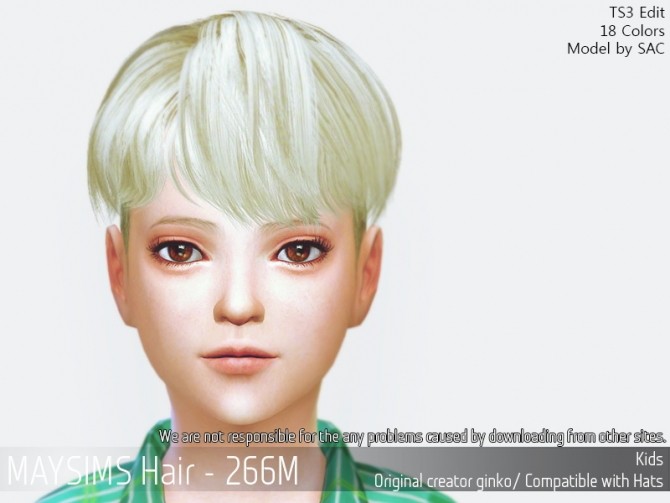Sims 4 Hair 264C (Ginko) at May Sims