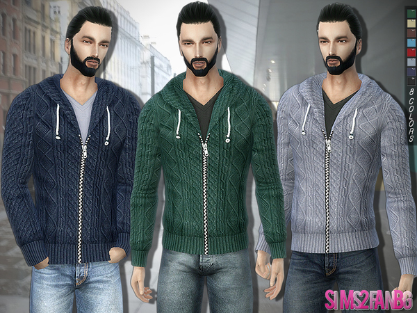 Sims 4 289 Knitwear with Zip and Hood by sims2fanbg at TSR