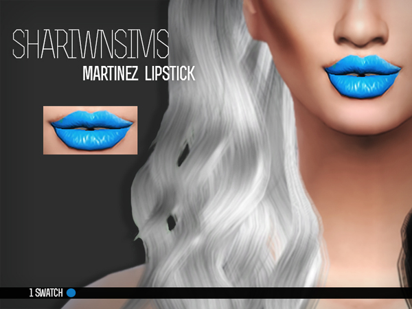 Sims 4 Blue Lipstick by ShariwnSims at TSR