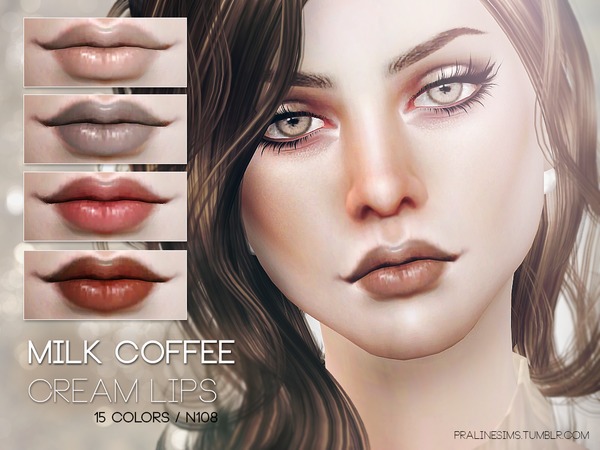 Sims 4 Milk Coffee Cream Lips N108 by Pralinesims at TSR