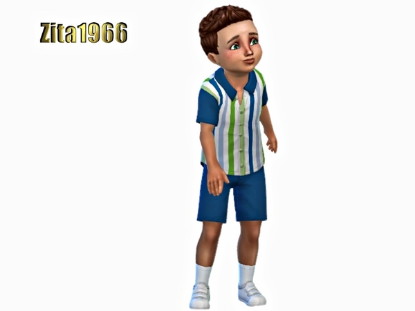 Sims 4 Toddler Boys Shirt and Shorts by ZitaRossouw at TSR