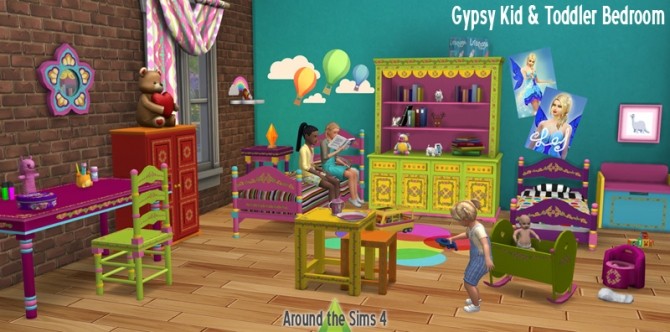 Sims 4 Gypsy Kid & Toddler Bedroom at Around the Sims 4
