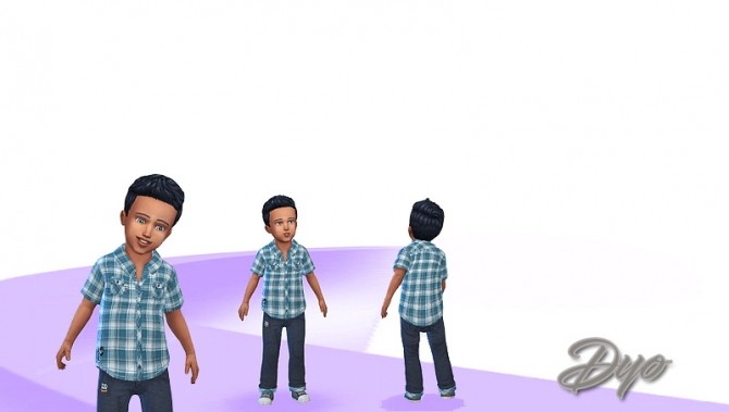 Sims 4 Rudy shirt and jeans by Dyokabb at Les Sims4