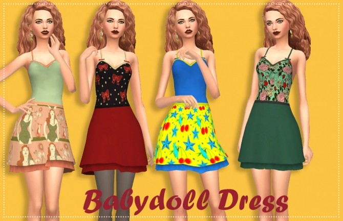 Sims 4 Babydoll Dress by Annabellee25 at SimsWorkshop