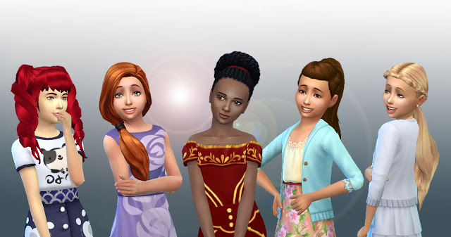 Sims 4 Girls Tied Hairs Pack 4 at My Stuff