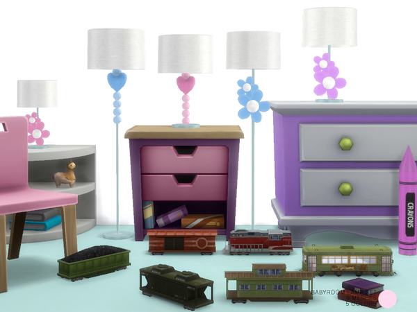 Sims 4 Baby Room Lamp Set by DOT at TSR