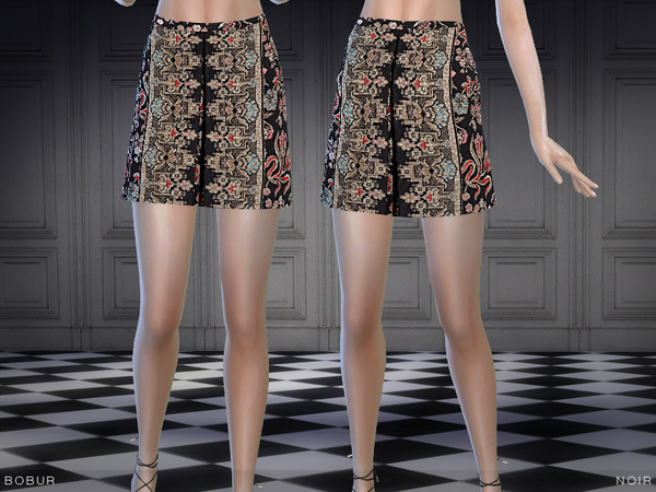 Sims 4 Noir skirt by Bobur3 at TSR