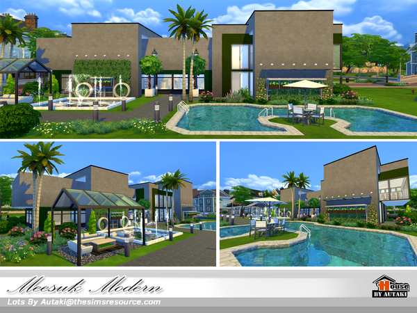 Sims 4 Meesuk Modern house by autaki at TSR