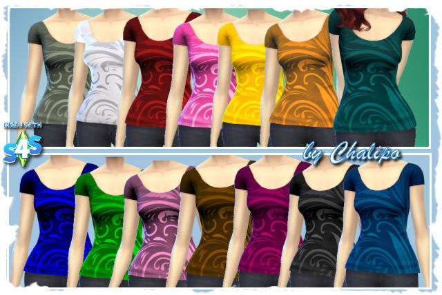Sims 4 Simple t shirt for females by Chalipo at All 4 Sims