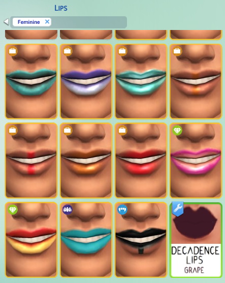 Sims 4 Decadence Lips inspired dark lipsticks by Staarchild at Mod The Sims