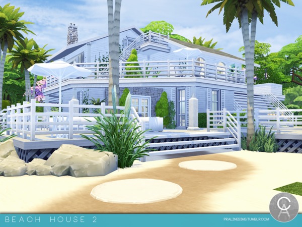 Sims 4 Beach House 2 by Pralinesims at TSR