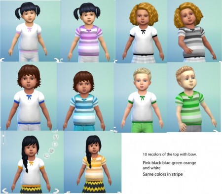 10 recolors of Toddlers Top with bow by lioness21 at Mod The Sims