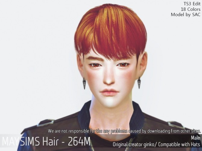 Sims 4 Hair 264M (Ginko) at May Sims