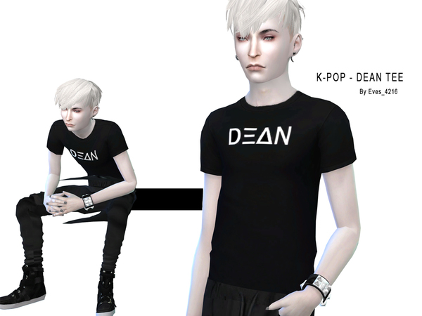 Sims 4 K Pop DEAN Tee for Male by Eves 4216 at TSR