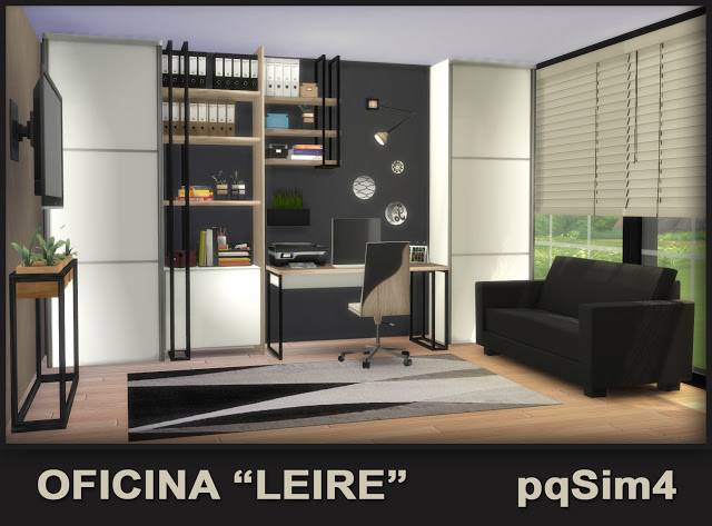 Sims 4 Leire office by Mary Jiménez at pqSims4