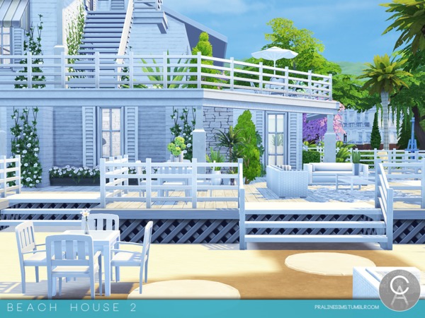 Sims 4 Beach House 2 by Pralinesims at TSR