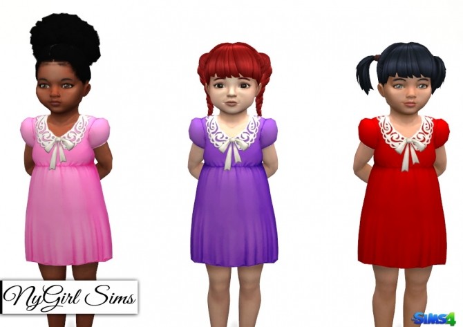 Sims 4 Collar and Bow Dress at NyGirl Sims