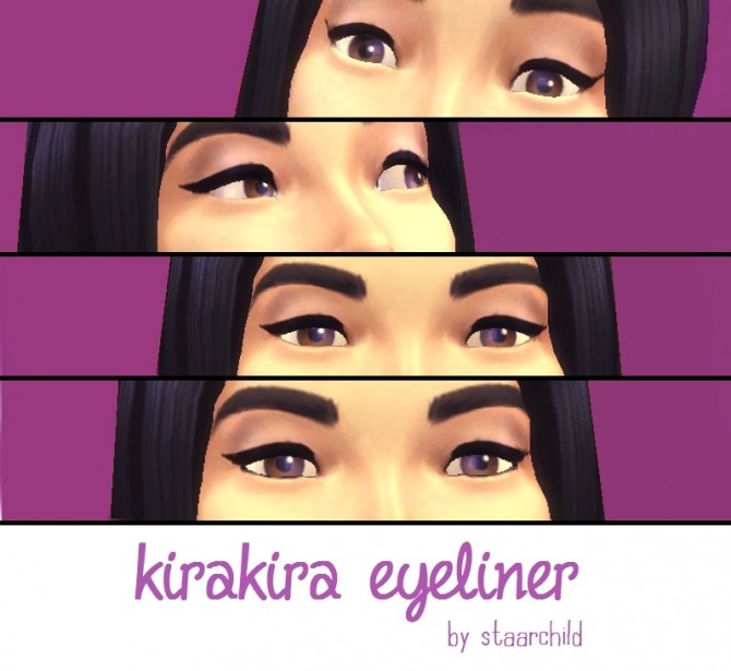 Sims 4 KiraKira Eyeliners winged liner by Staarchild at Mod The Sims