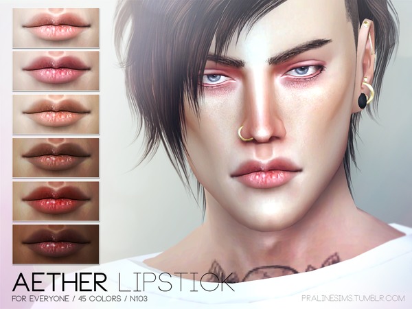Sims 4 Aether Lipstick N103 by Pralinesims at TSR